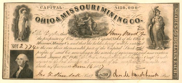 Ohio and Missouri Mining Co. - Stock Certificate
